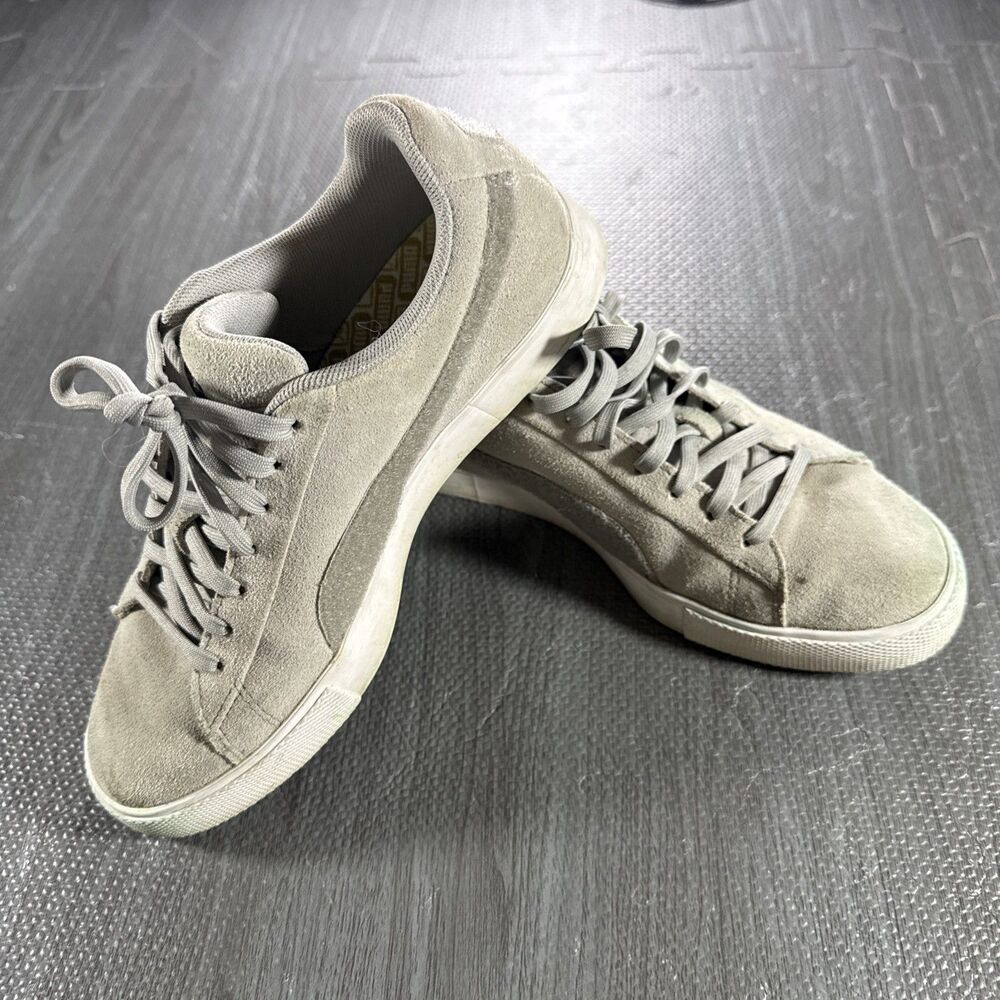 Puma Youth Suede G Patch LE Spikeless Golf Shoes Light Gray Youth 4